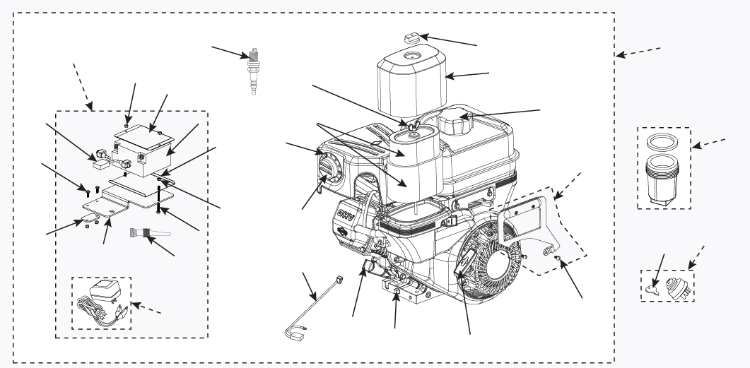 Cyclone Rake Z-10 Electric Start Engine Parts | Yard Vacuum | Cyclone Rake